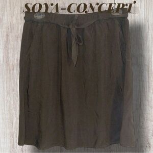 SOYA-CONCEPT OLIVE BELTED MINI SKIRT